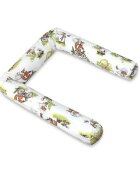 Qmini Aparatoare pentru patut Fox on bikes Natural tip rulou cu husa detasabila lungime 180 cm din bumbac