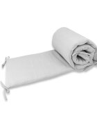 Qmini Aparatoare pentru patut Gray din muselina dubla 180x30 cm cu panglici