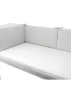 Qmini Aparatoare pentru patut Gray din muselina dubla 180x30 cm cu panglici