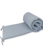 Qmini Aparatoare pentru patut Jeans din muselina dubla 180x30 cm cu panglici