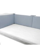 Qmini Aparatoare pentru patut Jeans din muselina dubla 180x30 cm cu panglici