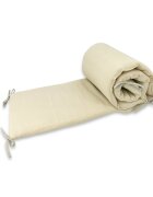 Qmini Aparatoare pentru patut Warm Beige din muselina dubla 180x30 cm cu panglici