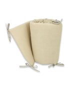 Qmini Aparatoare pentru patut Warm Beige din muselina dubla 180x30 cm cu panglici
