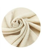 Qmini Aparatoare pentru patut Warm Beige din muselina dubla 180x30 cm cu panglici