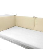 Qmini Aparatoare pentru patut Warm Beige din muselina dubla 180x30 cm cu panglici