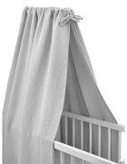 Qmini Baldachin pentru patutleagan Gray din muselina dubla 145x200 cm