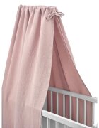 Qmini Baldachin pentru patutleagan Powder Pink din muselina dubla 145x200 cm