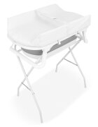 Qmini Cadita de baie pliabila Foldy Pro Care AlbGri cu suport metalic si masuta de infasat termometru electronic dop si furtun pentru scurgere antiderapanta 80x49 cm
