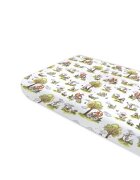 Qmini Cearceaf cu elastic Fox on bikes Natural pentru pat 160x80 cm din bumbac