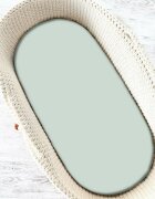 Qmini Cearceaf cu elastic pentru landou carucior si cosulet 80x35 cm din bumbac jersey Cold Mint