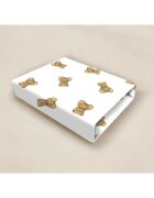 Qmini Cearceaf cu elastic pentru pat 160x80 cm din bumbac certificat Design Teddy Toys