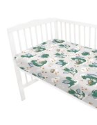 Qmini Cearceaf cu elastic pentru patut 120X60 cm din bumbac Dragons Gray