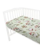 Qmini Cearceaf cu elastic pentru patut 140X70 cm din bumbac Frogs