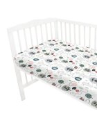 Qmini Cearceaf cu elastic pentru patut 140X70 cm din bumbac Hedgehog