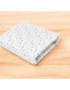 Qmini Cearceaf cu elastic pentru patut co-sleeper Aurora 76x43 cm mini gray stars