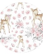 Qmini Cearceaf cu elastic pentru patut co-sleeper Aurora 76x43 cm Sweet Deer pink