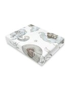 Qmini Cearceaf cu elastic pentru patut co-sleeper Theo 85x46 cm din bumbac Teddy Bear and Friends
