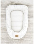 Qmini Cosulet pentru bebelusi Cream Baby Nest 55x75 cm husa din muselina dubla