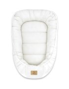 Qmini Cosulet pentru bebelusi Cream Baby Nest 55x75 cm husa din muselina dubla
