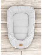 Qmini Cosulet pentru bebelusi Gray Baby Nest 55x75 cm husa din muselina dubla