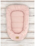 Qmini Cosulet pentru bebelusi Powder Pink Baby Nest 55x75 cm husa din muselina dubla