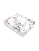 Qmini Lenjerie pat junior cu 3 piese 160x80 cm din bumbac Elephants on Rainbow Pink