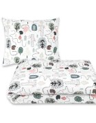 Qmini Lenjerie pat junior cu 4 piese din bumbac 160x100 cm Hedgehog