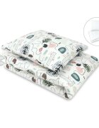 Qmini Lenjerie pat junior cu 4 piese din bumbac 160x100 cm Hedgehog