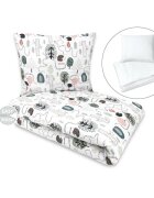 Qmini Lenjerie pat junior cu 4 piese din bumbac 160x100 cm Hedgehog