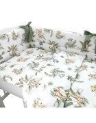 Qmini Lenjerie patut 3 piese cu protectie laterala 140x70 cm Safari