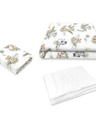 Qmini Lenjerie patut cu 3 piese 120x60 cm din bumbac Safari