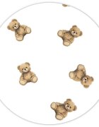 Qmini Lenjerie patut cu 3 piese Aurora Teddy Toys pentru co-sleeper din bumbac certificat Oeko Tex Standard 100