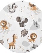 Qmini Lenjerie patut cu 3 piese Aurora Time for Safari pentru co-sleeper din bumbac certificat Oeko Tex Standard 100
