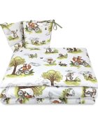 Qmini Lenjerie pentru patut Fox on bikes Natural cu 3 piese 120x60 cm protectie laterala din bumbac