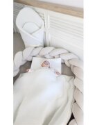 Qmini Paturica de infasat Cream din muselina dubla inchidere cu panglica 75x75 cm