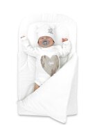 Qmini Paturica de infasat cu fermoar 72x45 cm din catifea matlasata White