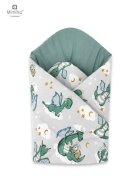 Qmini Paturica de infasat multifunctionala 75x75 cm din bumbac Dragons Gray