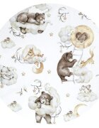 Qmini Paturica de infasat multifunctionala 75x75 cm din bumbac Teddy Bear and Friends Beige