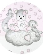 Qmini Perna bebelusi Ursulet multifunctionala 30x23 cm Teddy Bear with Pink Heart
