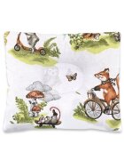 Qmini Perna pentru bebelusi Fox on bikes Natural profilata cu functie anti-soc din bumbac 23x26 cm