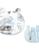 Qmini Perna pentru bebelusi multifunctionala ursulet Minky Teddy Bear and Friends Blue