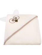 Qmini Prosop cu gluga cu urechi din bumbac 80x80 cm Ecru Qwl