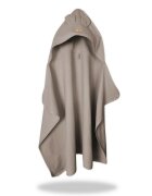 Qmini Prosop cu gluga pentru juniori Mocha cu urechi si agatatoare 120x85cm tricot termo-terry din bambus