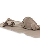 Qmini Prosop cu gluga Rabbit Mocha cu broderie si urechi 100x100 cm din tricot termo-terry din bambus