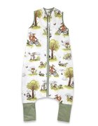 Qmini Sac de dormit Fox on bikes Natural cu picioruse de iarna din bumbac fermoar 103 cm marimea M