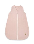 Qmini Sac de dormit Powder Pink cu fermoar de iarna din muselina dubla 70 cm