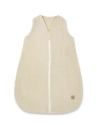 Qmini Sac de dormit Warm Beige cu fermoar de iarna din muselina dubla 70 cm