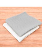Qmini Set 2 museline Grey si Cream multifunctionale bumbac dublu 30x30 cm