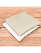 Qmini Set 2 museline Warm beige si Cream multifunctionale bumbac dublu 30x30 cm