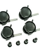 Qmini Set 4 roti Negru compatibile cu patuturile Babyneeds si